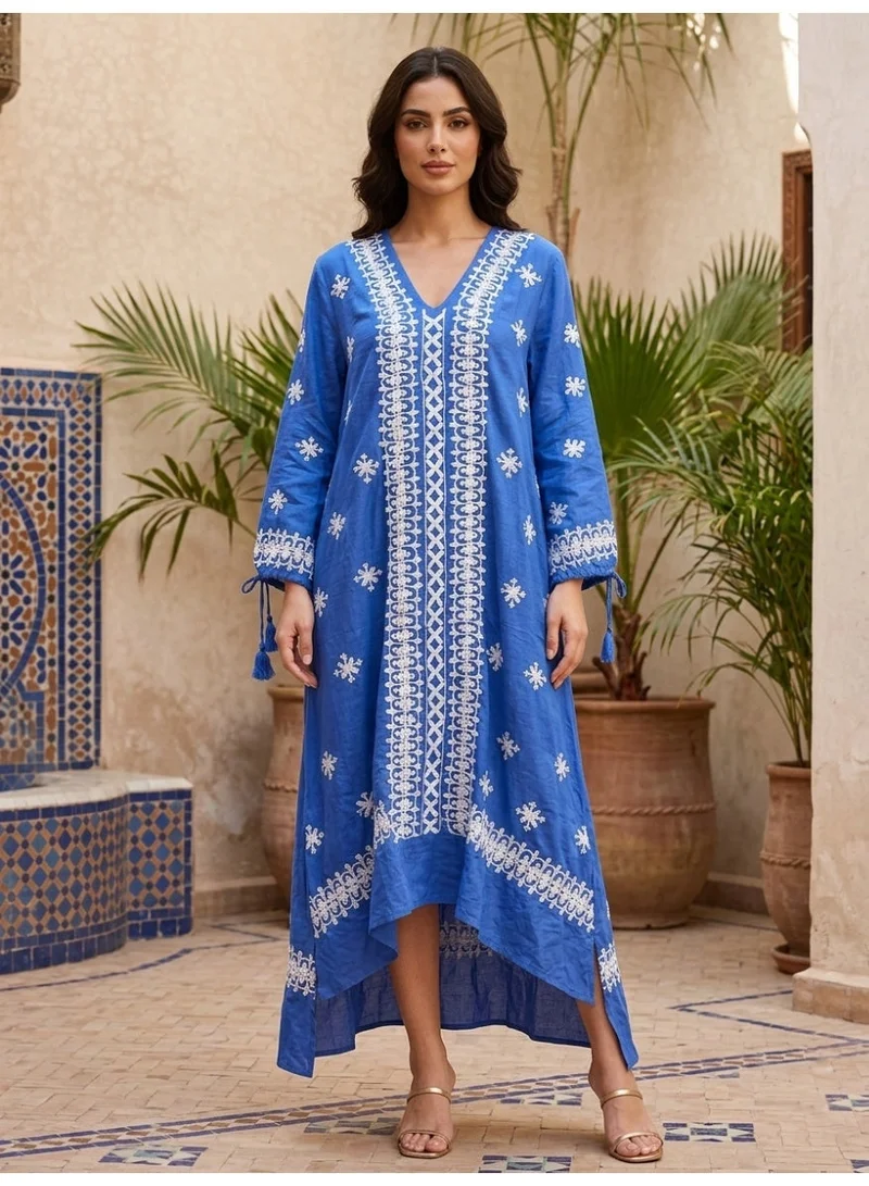 الايا جلابية شيكانكاري مودال مطرزة يدوياً-AL3939