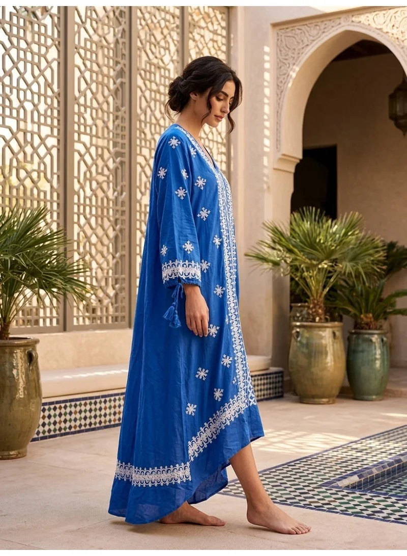 الايا جلابية شيكانكاري مودال مطرزة يدوياً-AL3939