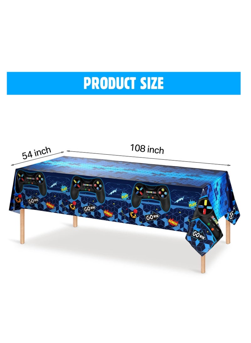 SYOSI 3 PCS Video Game Table Cover Video Game Birthday Decoration Game Theme Plastic Table Cloth Party Supplies for Boys Girls Kids Player Geek Party Decorations - Image 2