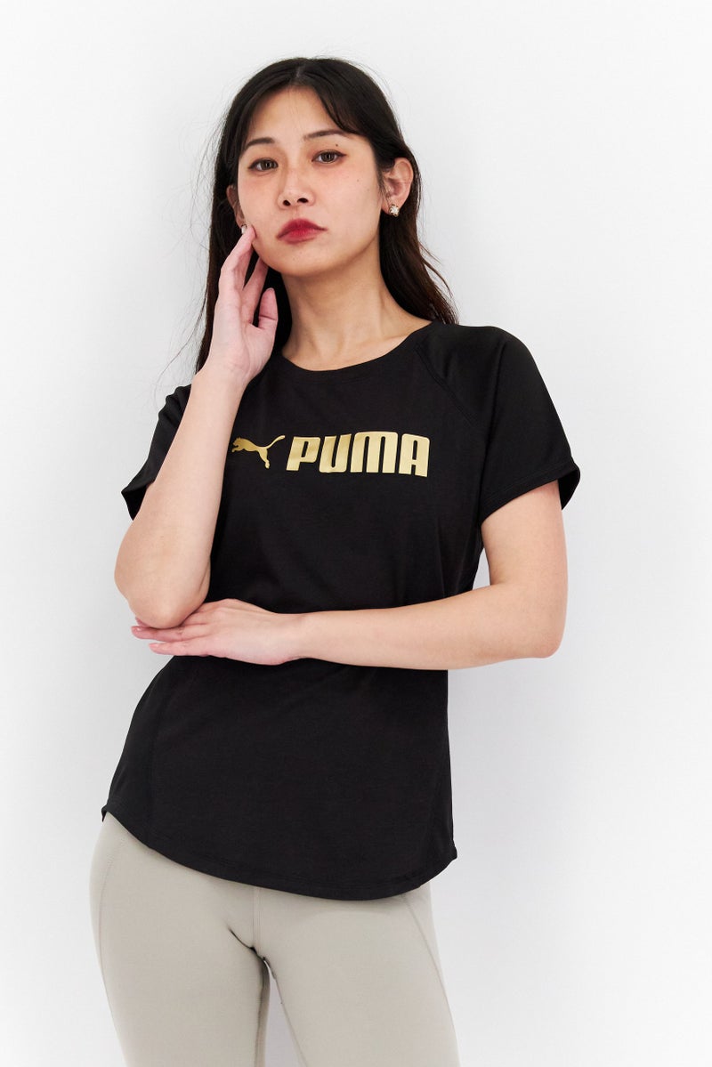 PUMA Women Sportswear Fit Short Sleeve Outdoor T-Shirts, Black - Image 1