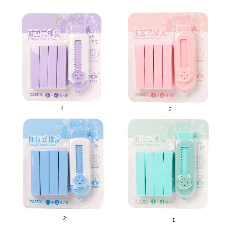 Retractable Eraser With Refills In Color A Easy Erase For Students - Image 4