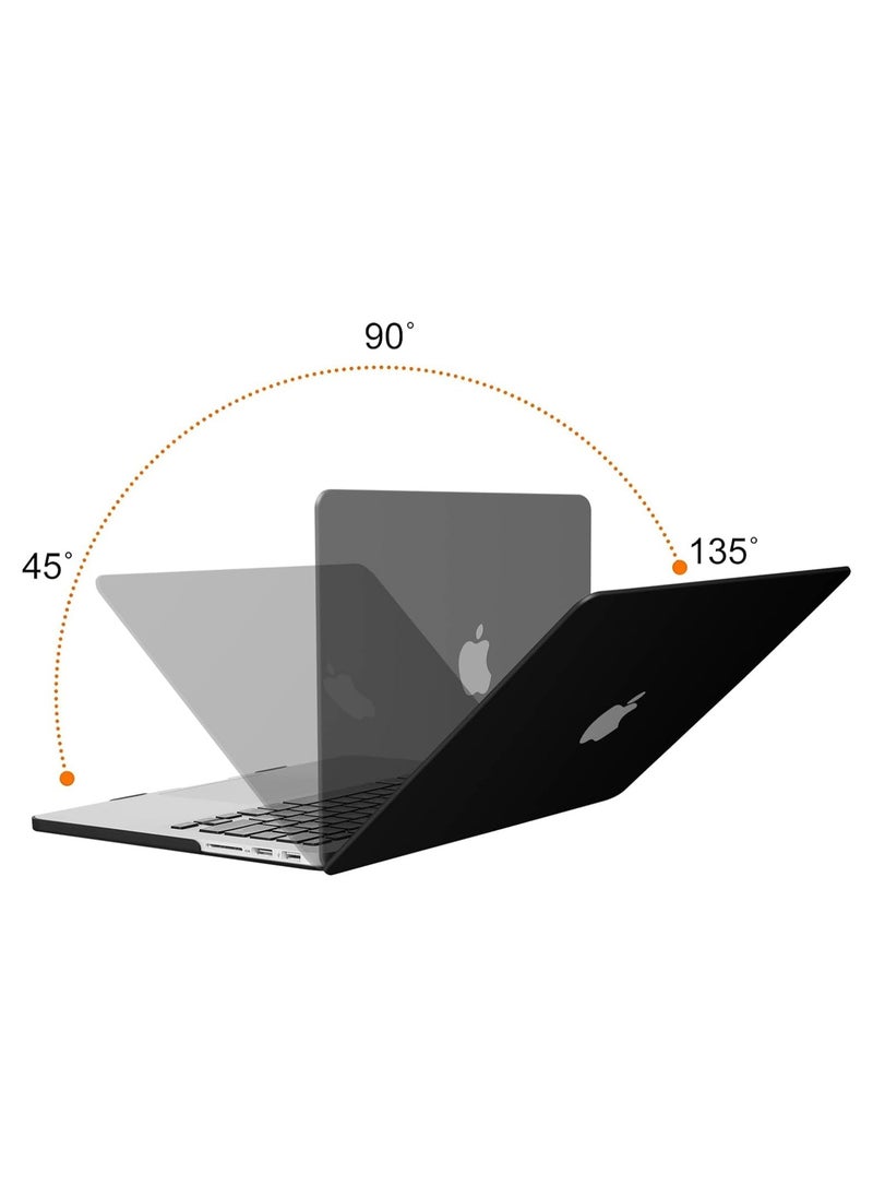 Compatible with MacBook Pro 13 inch Case 2015 2014 2013 end 2012 Older Version (Models: A1502 & A1425) with Retina Display, Protective Plastic Hard Shell Case Cover, Black