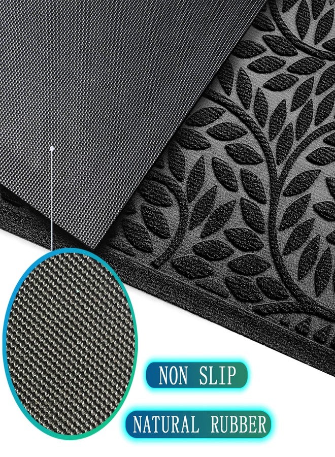 Bulijojo Front Door Mat Entrance,Durable Heavy Duty Welcome Mat,Thick Absorbent Natural Rubber Non Slip Mat,Sturdy Entryway Black, 17"x30" - Image 5