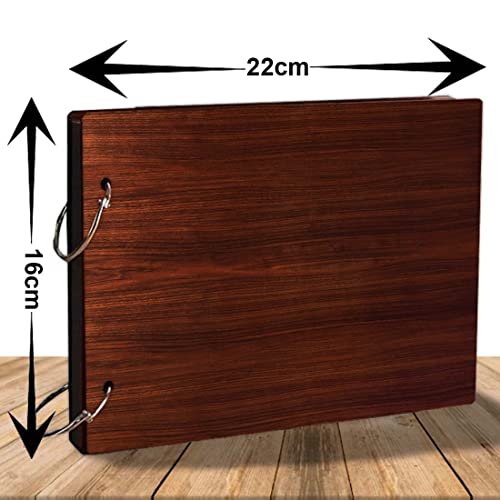 WallDaddy:- Wooden Scrapbook Photo Albums (CaptureTheMoment) Large Size (22x16) Cm| Scrap Books for Memories | 40 Black Papers | Photo Album For Photos Collection |Memory Scrapbook for Memories - Image 2