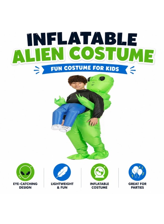 Kidzilla Kids Inflatable Alien Abduction Costume – Funny Carry-Me Illusion Outfit For Halloween & Parties M - Image 1