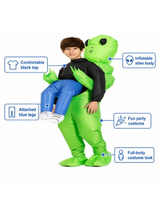 Kids Inflatable Alien Abduction Costume – Funny Carry-Me Illusion Outfit For Halloween & Parties M - view 5