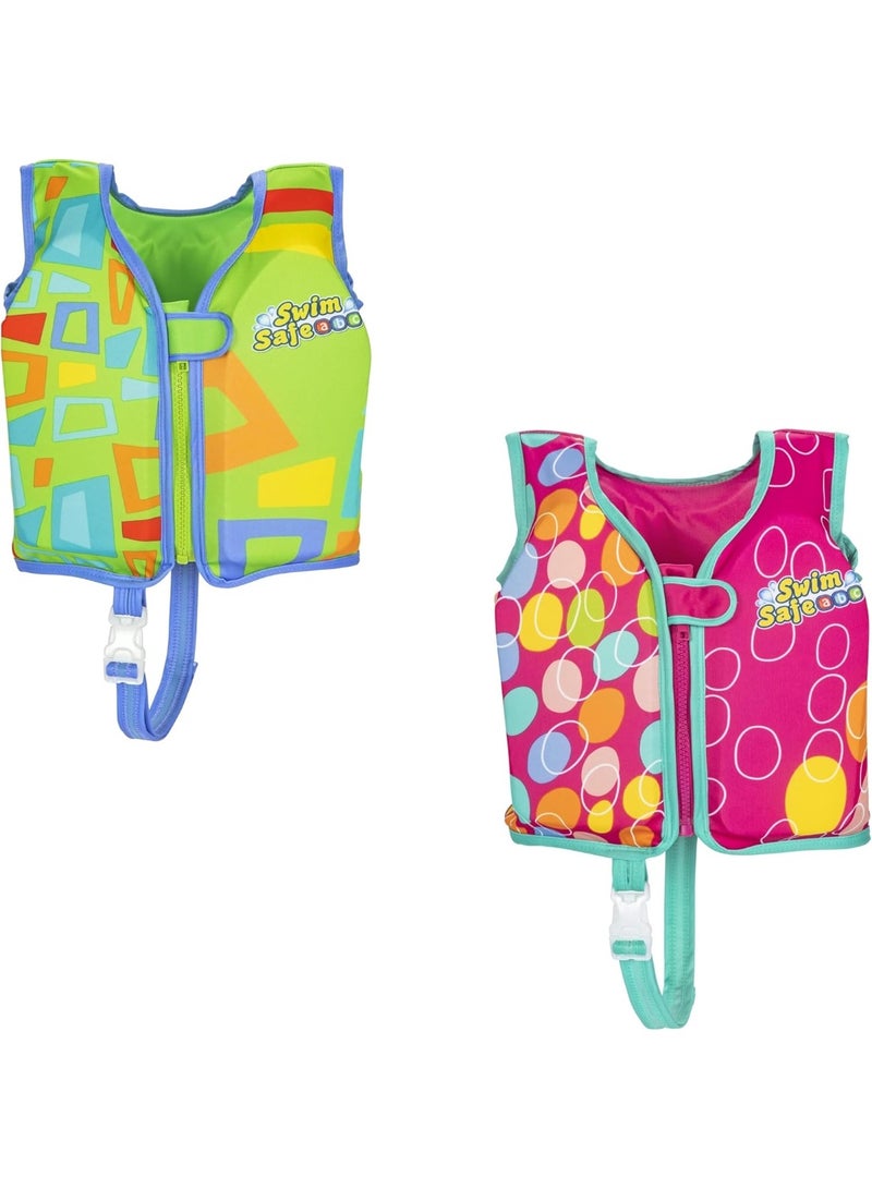 بست واي سترة نجاة آمنة للسباحة، 11-19 كجم، مقاس صغير، للأولاد والبنات، ألوان متنوعة - Image 1
