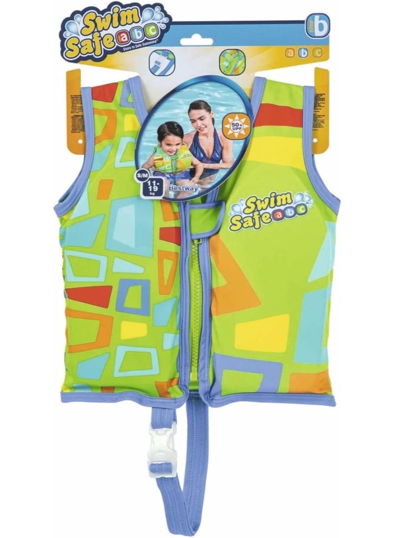 بست واي سترة نجاة آمنة للسباحة، 11-19 كجم، مقاس صغير، للأولاد والبنات، ألوان متنوعة - Image 3