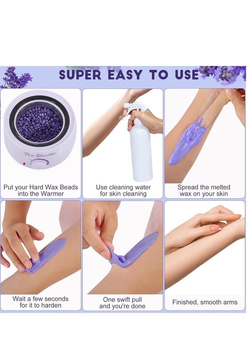 Konsung Beauty Organic  Lavender Hair Removal Wax - 2 Pieces × 200g, No Need for Wax Paper - Image 4