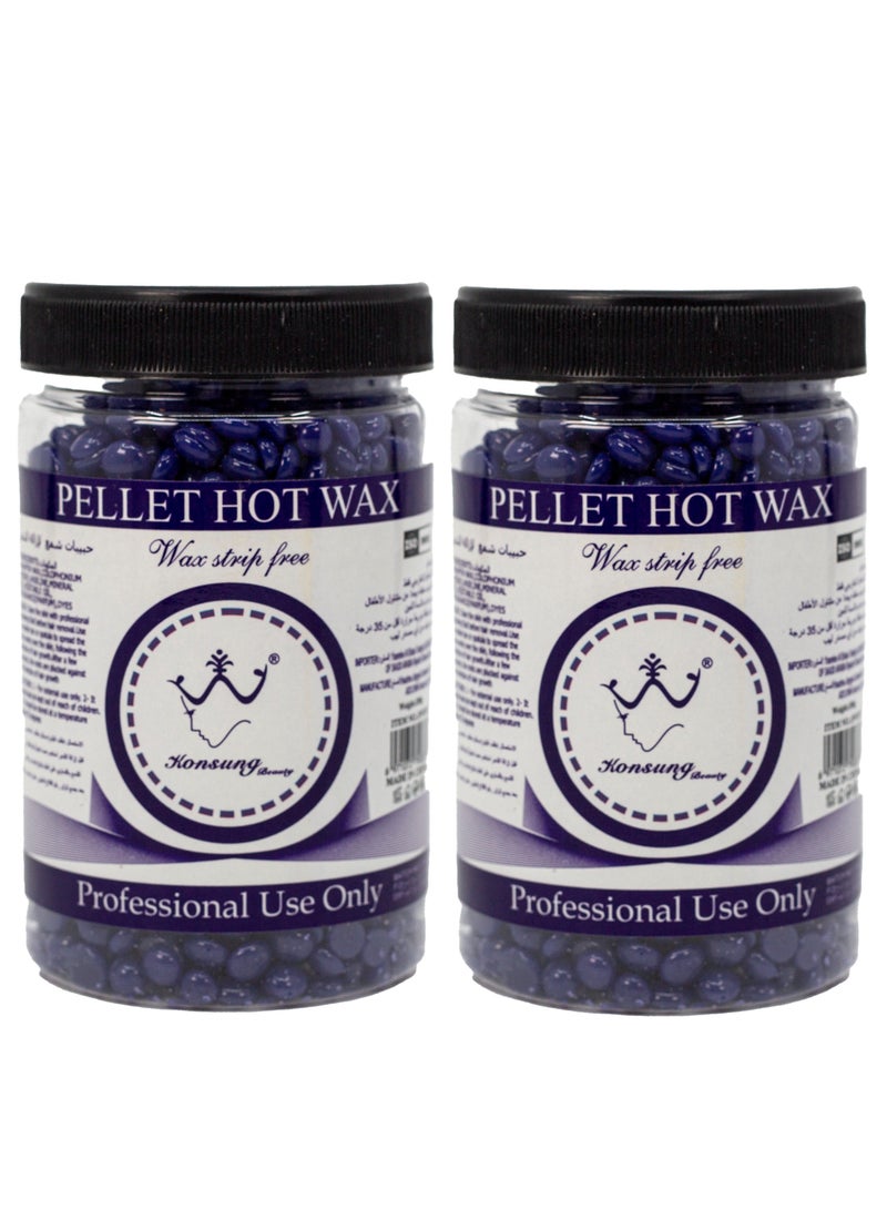 Konsung Beauty Organic  Lavender Hair Removal Wax - 2 Pieces × 200g, No Need for Wax Paper - Image 1