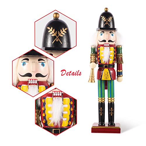 SurpriseSeptember 4PCS Christmas Nutcrackers Ornaments Set, Traditional Painted Wooden Nutcracker Soldiers Doll, 12 inch Nutcracker Figures Holiday Party Tabletop Christmas Decorations - Image 4