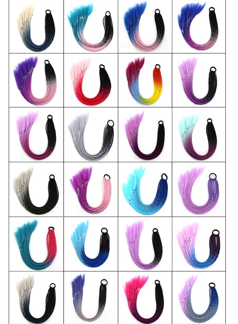 Colorful braids ponytail wig dreadlocks personality headwear - Image 5