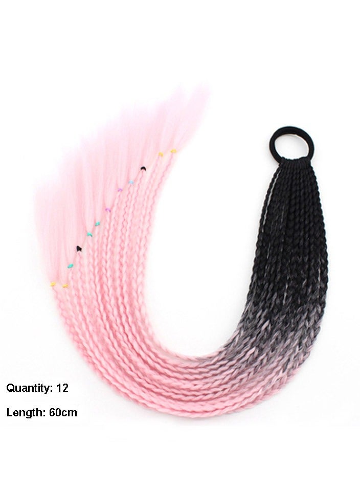 Colorful braids ponytail wig dreadlocks personality headwear - Image 1