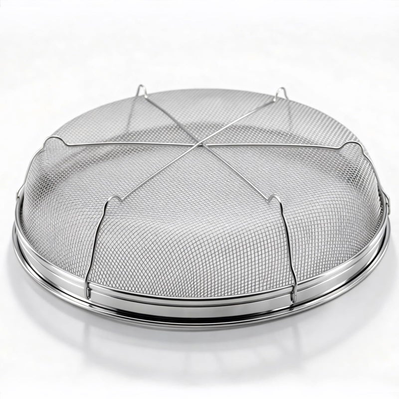 DOPMEP Fine Mesh Strainer for Kitchen, Stainless Steel Colander Bowl for Pasta, Rice, Fruit, Metal Net Baskets with Resting Base - Strain, Drain, Rinse (Diameter 9.84 inch) - Image 2