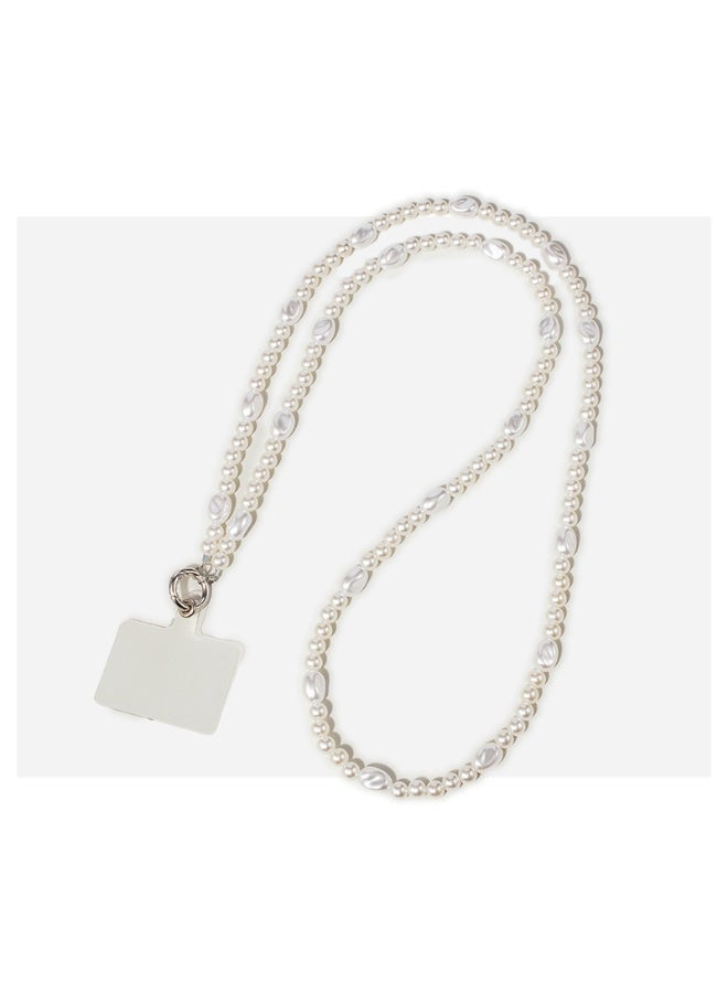 NIBEMINENT Super Cute Beaded Phone Charm – Trendy Phone Chain Wrist Strap, Shining Beads Chain Lanyard for Cell Phone