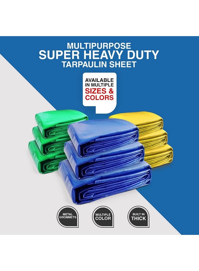 TUFFPAULIN TUFFPAULIN Plastic 15Ft X 15Ft 120 Gsm Blue Tarpaulin Tirpal Tadpatri Tharpai Thadika, Extra Strong, Reinforced Eyelets, Uv Resistant, 100% Waterproof Virgin, 6 Layer Mlcl 3D Rib Technology-1 No.  - Image 5