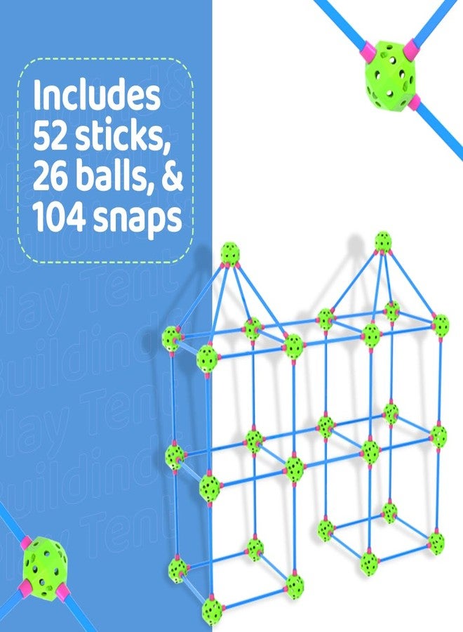 FLYI Build & Play Tent Toy for Kids, DIY Toys, Build Tent Construction Toy, Building Kit for Kids, Activity Toy, Indoor & Outdoor Toys (52 Sticks, 26 Balls & 104 Snaps) - Image 3