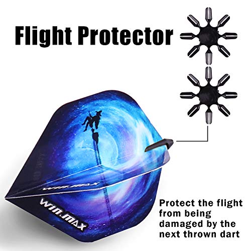 WIN.MAX سهام دارت برأس بلاستيكي - مجموعة سهام ناعمة - 12 قطعة 18 جرام مع 100 رأس دارت إضافي و 12 جناح وحماة جناح ومفتاح للوحة دارت إلكترونية - Image 5