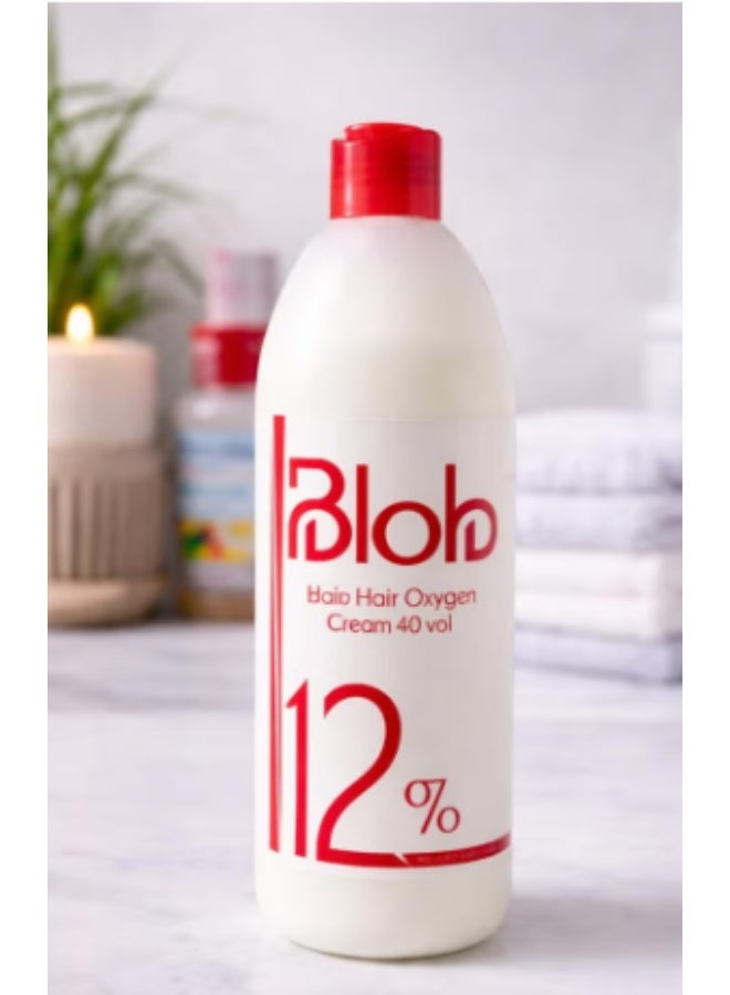 Bloop Hair Oxygen Cream Developer 40 Volume 12 Percent Strength 1000 ml Liquid Peroxide Stabilized Formula for Hair Bleaching and Coloring Professional Salon Supplies Pack of 1 - Image 1