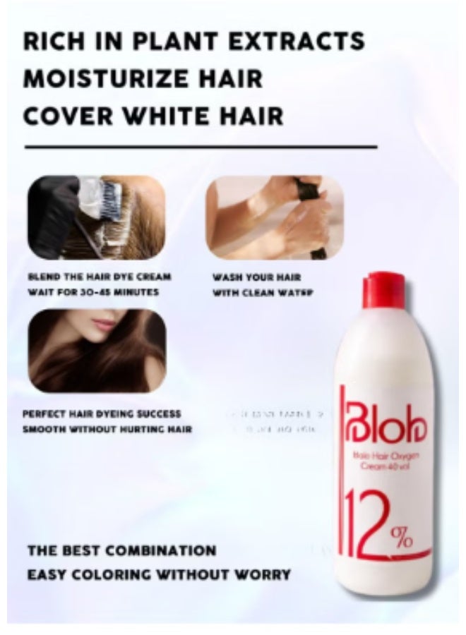 Bloop Hair Oxygen Cream Developer 40 Volume 12 Percent Strength 1000 ml Liquid Peroxide Stabilized Formula for Hair Bleaching and Coloring Professional Salon Supplies Pack of 1 - Image 3