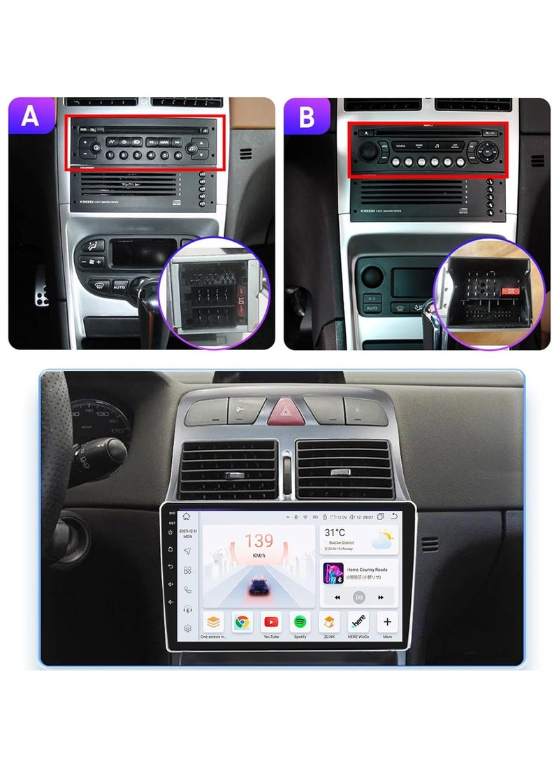 SHEZA STAR - Android Car Stereo for Peugeot 307 307CC 307SW 2002 To 2013 6GB RAM 128GB ROM 9 Inch Support SIM Card, Apple Carplay, MirrorLink WiFi BT, IPS Touch Screen with AHD Camera Included - Image 1