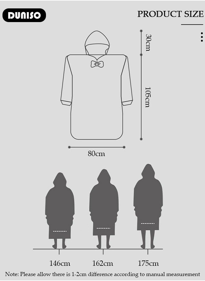DUNISO Women's Bath Robe, Wearable Bath Towel Wrap Shower Wrap Hooded Large Bath Swimming Surf  Lightweight Long Knit Bathrobe, Soft Sleepwear Bathrobe for Female  - Image 4