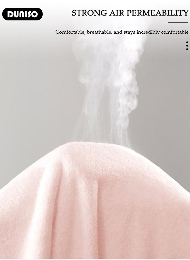 DUNISO Women's Bath Robe, Wearable Bath Towel Wrap Shower Wrap Hooded Large Bath Swimming Surf  Lightweight Long Knit Bathrobe, Soft Sleepwear Bathrobe for Female  - Image 5