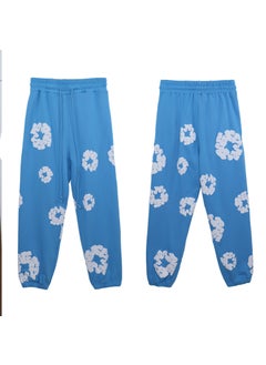 Autumn Winter Couples Hoodie Sweatpants Set 8155 Lake Blue