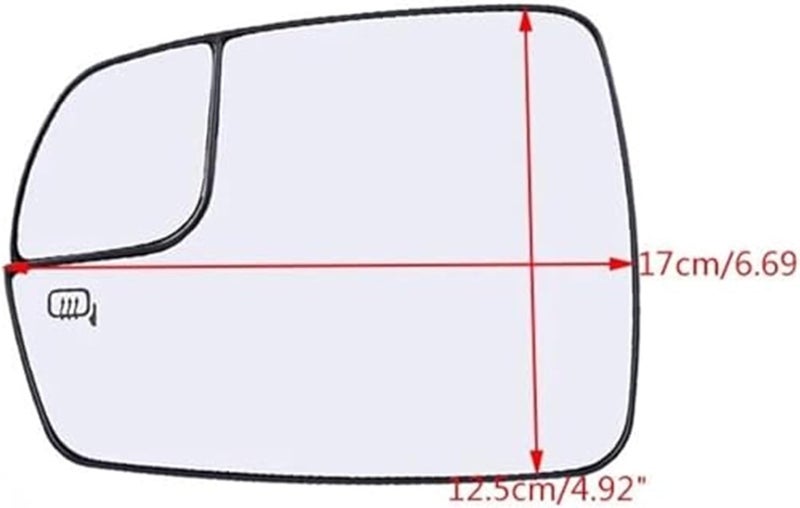 QASULER Left Door Side Rearview Mirror Glass for Ford Edge - Image 4