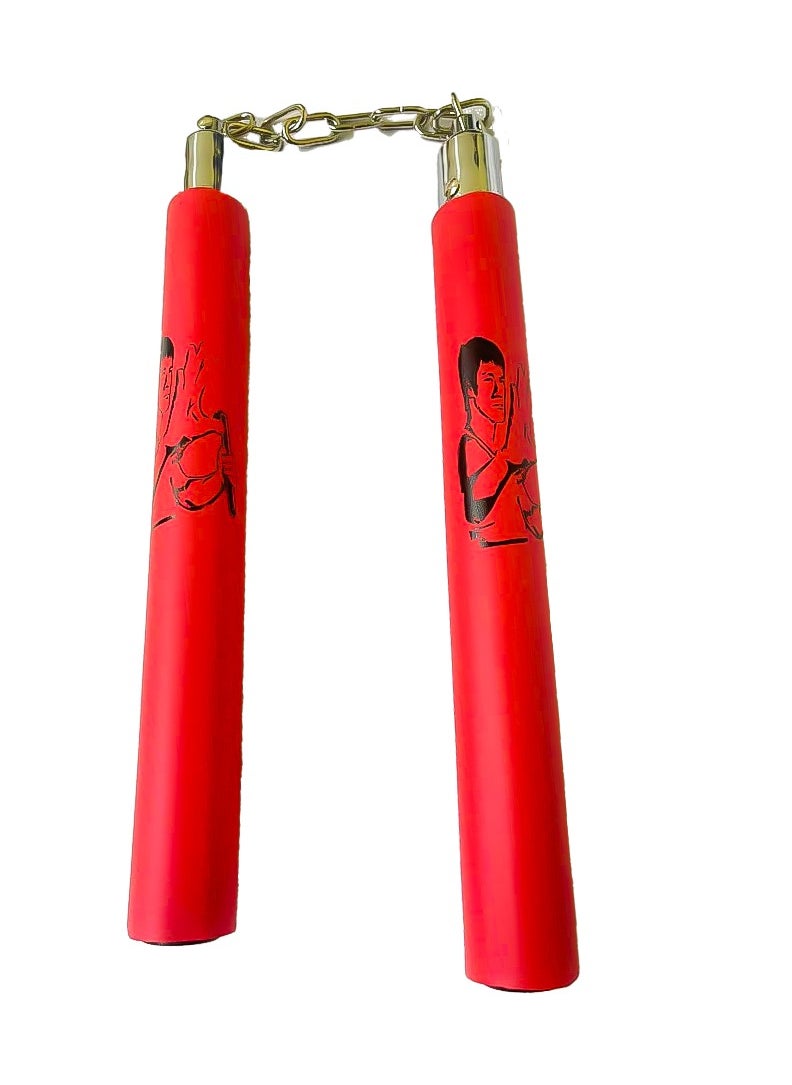 Generic - Safe Foam Rubber Training Nunchucks/Nunchakus with Steel Chain (Red), One Size for kids and adults Safe Foam Rubber Training Nunchucks/Nunchakus with Steel Chain (Red), One Size for kids and adults - Image 1