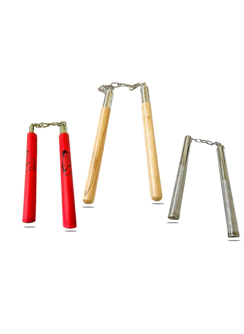Generic - Safe Foam Rubber Training Nunchucks/Nunchakus with Steel Chain (Red), One Size for kids and adults Safe Foam Rubber Training Nunchucks/Nunchakus with Steel Chain (Red), One Size for kids and adults - Image 1