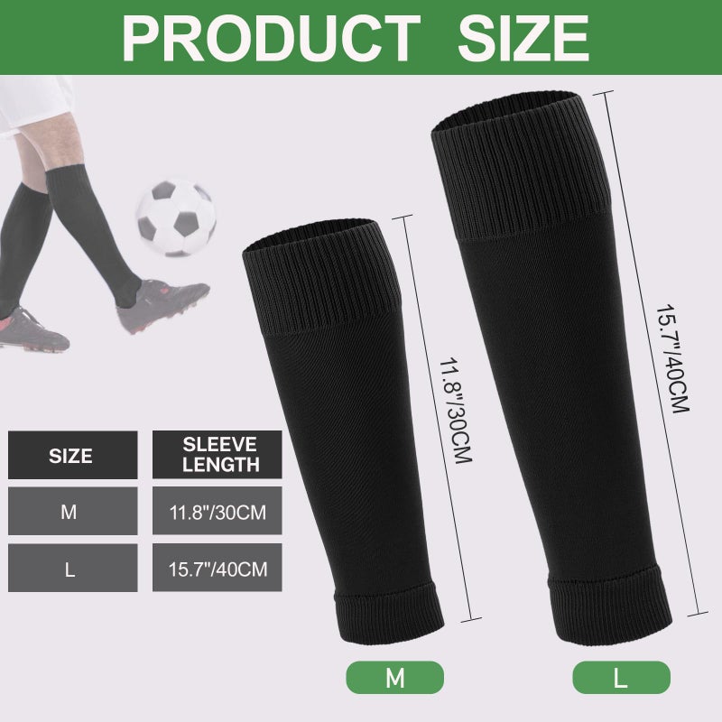Ultrafun 3 Pairs Leg Sleeves, Pre-cut Soccer Sleeves Compatible with Grip Socks, Shin Guards Sleeves for Soccer, Football, Basketball, Rugby (Black, L) - Image 5