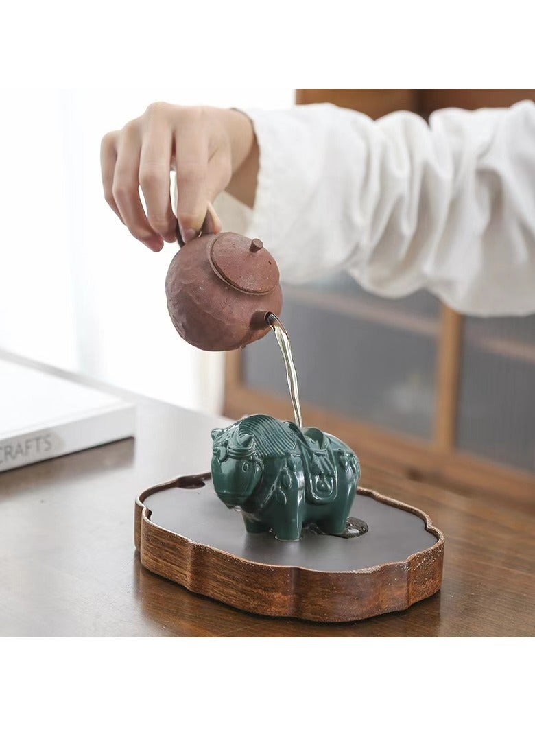 1pc Ornaments Tearoom Artware Horse Adornment Tearoom Decor Tea Pet Ornament Tea Pet Adornment Ceramic Decoration Horse Ornament Tea House Ornament Ceramic Tea Pet Tabletop Decoration（green）
