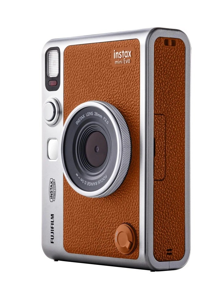 Instax Fujifilm instax mini Evo Instant Film Camera - Brown + Mini Film 10 Pack - Image 4