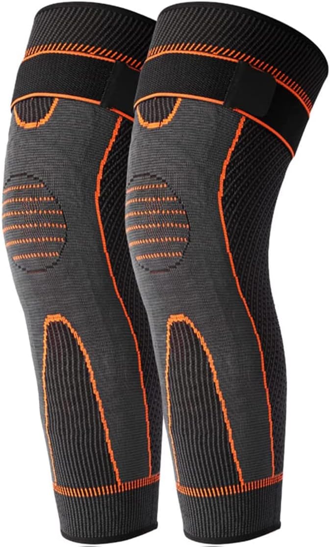 cheekyglo Kneecap Tourmaline Self-Heating Knee Sleeve, Power Bend Total Compression Knee Sleeve, Tourmaline Acupressure Self-Heating Shaping Knee Sleeve, Self-Heating Wormwood Shaping Knee Pads (Orange,XL) - Image 1