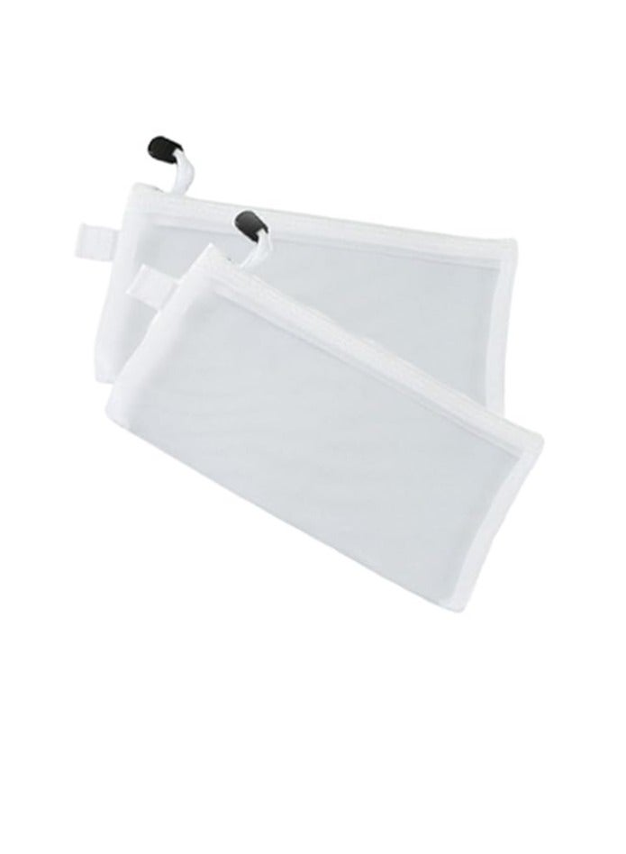 مقلمة شفافة مقاومة للماء بسحاب – شبك أبيض – مقاس A6 – S-1001 - Image 3