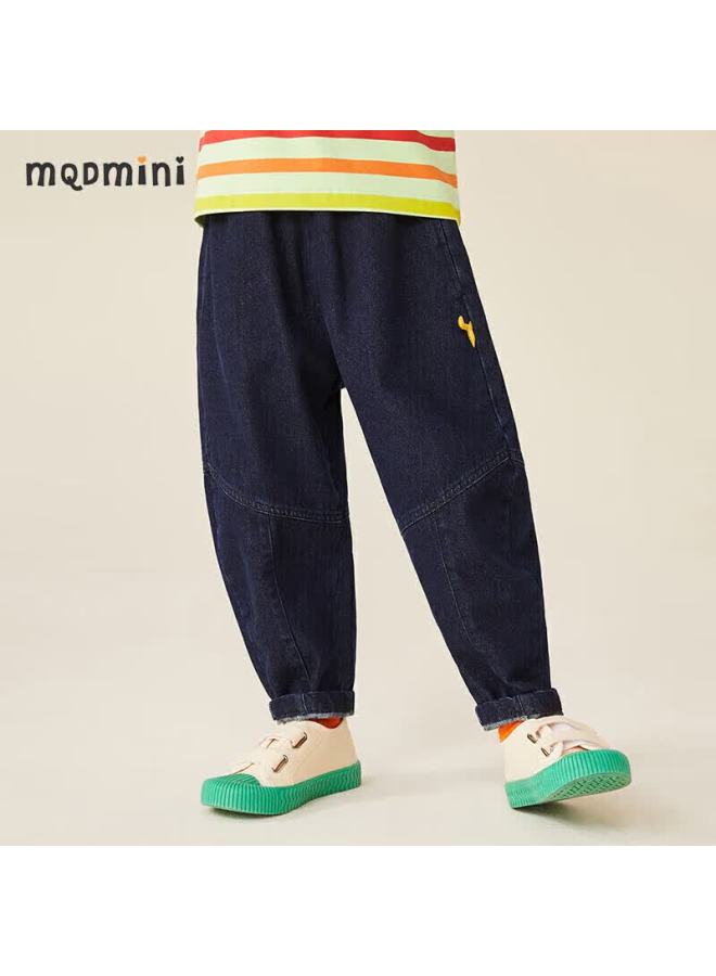 Mqdmini Children's Denim Jeans, Boys' Pants, Curved Knife Pants, Fashion Casual Trousers For Young Kids, Apple Denim - Image 1