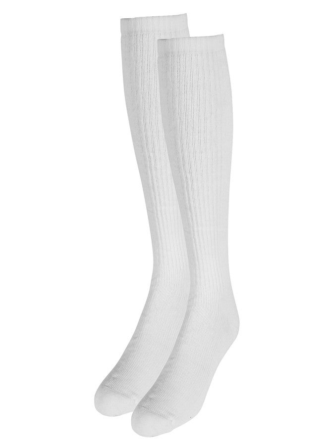 NuVein Compression Socks, 8-15 mmHg Support for Men, Padded Cushion Foot, Knee High, Closed Toe, White, Medium - Image 2