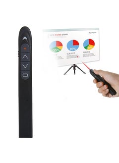 BURAQ XM930 2.4GHz Wireless Laser PowerPoint Page Turning Pen Multimedia Wireless Presentation Projection Pen with USB Receiver, Support Low Battery Remind, Remote Control Distance: 100m(Black)  - Image 1