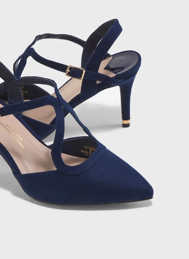 DOROTHY PERKINS Wide Fit Glow Strappy Court Shoes