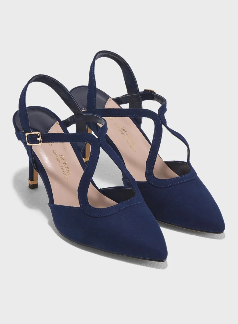 DOROTHY PERKINS Wide Fit Glow Strappy Court Shoes