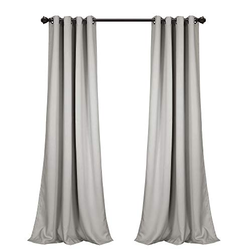 Lush Decor Insulated Grommet Blackout Window Curtain Panels  Pair  52"" W x 84"" L  Light Gray - Classic Modern Design - Chic Window Decor - Long Curtains For Living Room  Bedroom  Or Dining Room - Image 5
