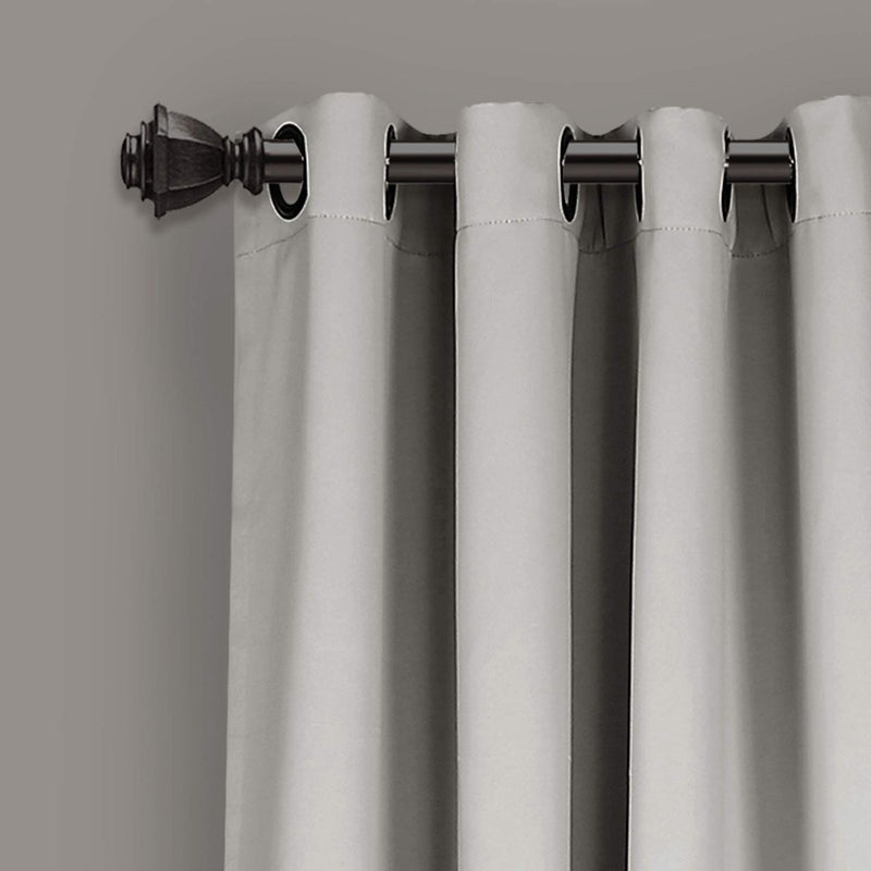 Lush Decor Insulated Grommet Blackout Window Curtain Panels  Pair  52"" W x 84"" L  Light Gray - Classic Modern Design - Chic Window Decor - Long Curtains For Living Room  Bedroom  Or Dining Room - Image 2
