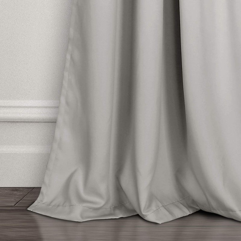 Lush Decor Insulated Grommet Blackout Window Curtain Panels  Pair  52"" W x 84"" L  Light Gray - Classic Modern Design - Chic Window Decor - Long Curtains For Living Room  Bedroom  Or Dining Room - Image 4