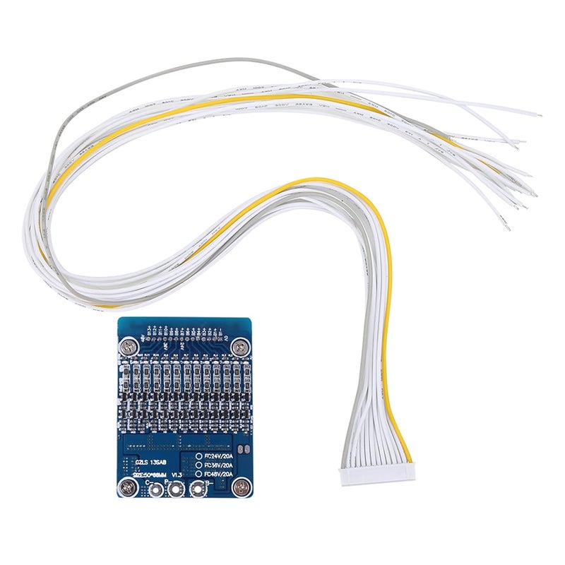 klarako Circuit 36V 18650 Input Current13S 48V 20A Li ion Cell 18650 Battery Protection BMS PCB Board with Balance Function - Image 2