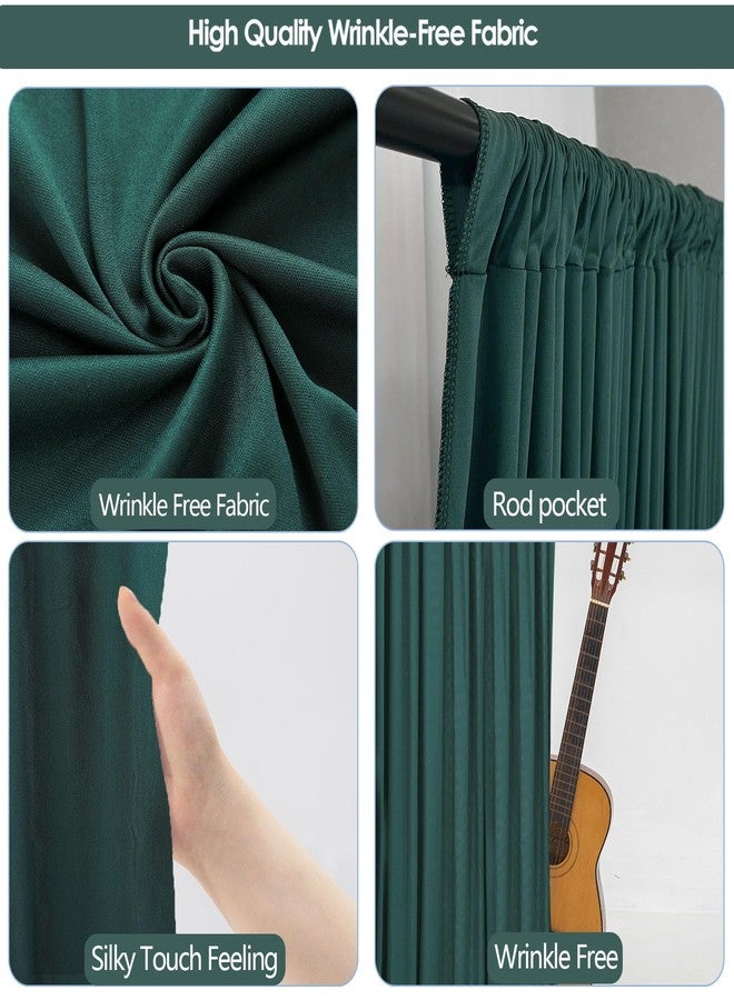 ESGOTBME 10ft x 10ft Blackish Green Backdrop Curtains for Party Valentine's Day Arch Stage Wedding Ceremony Curtains Fabric Photography Backdrop for Baby Showers Home Decoration, 5ft x 10ft, 2 Panels - Image 3