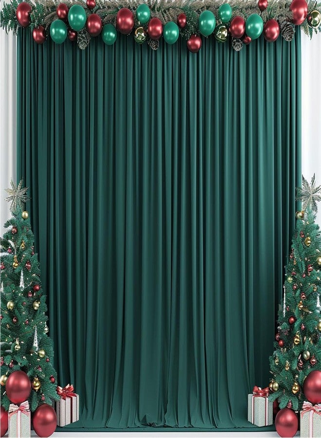 ESGOTBME 10ft x 10ft Blackish Green Backdrop Curtains for Party Valentine's Day Arch Stage Wedding Ceremony Curtains Fabric Photography Backdrop for Baby Showers Home Decoration, 5ft x 10ft, 2 Panels - Image 1