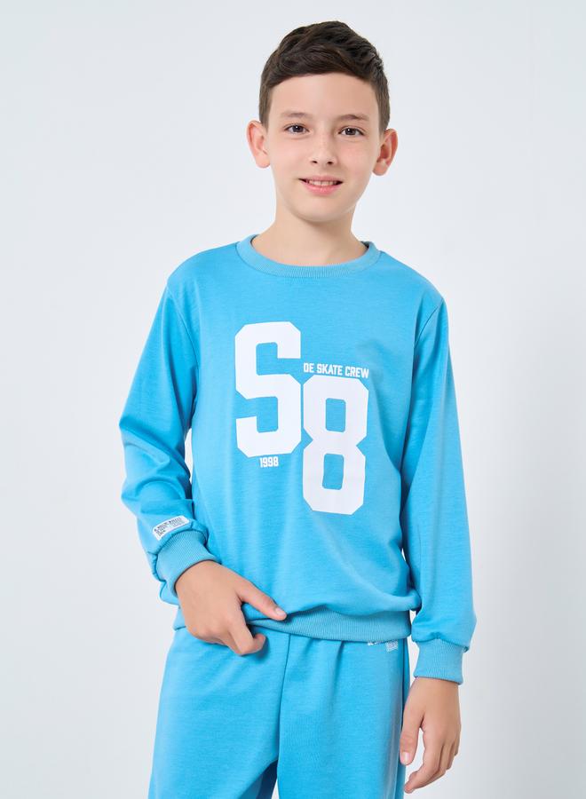 Styli Teen Blue Graphic Sweatshirt and Jogger Set - Image 2