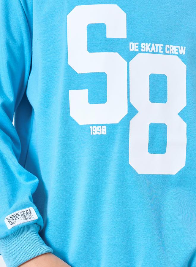 Styli Teen Blue Graphic Sweatshirt and Jogger Set - Image 3