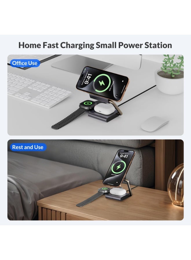 general 3 in 1 Charging Station 15W Compatible with Magsafe Charger Wireless Charger Stand for iPhone 16 15 14 13 12 Series Wireless Charging Station for AirPods iWatch Series - Image 3